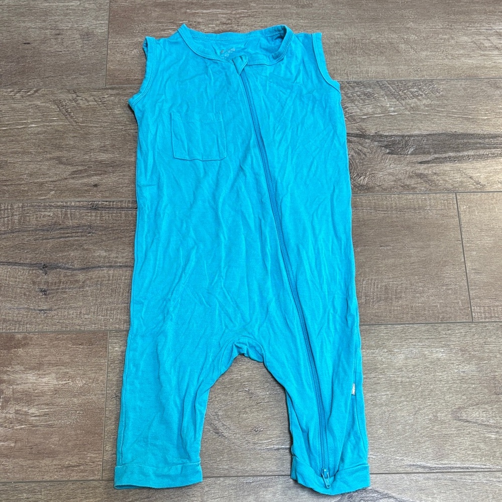 Kyte Baby Bamboo Blue Zip-Up Jumpsuit 3T